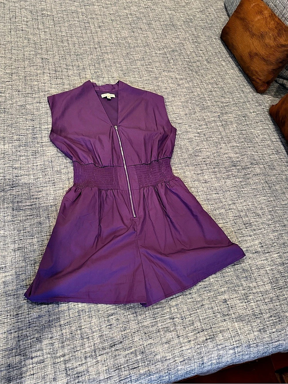 The Royal Romance Tiger Town Romper Purple Size Medium, NWOT